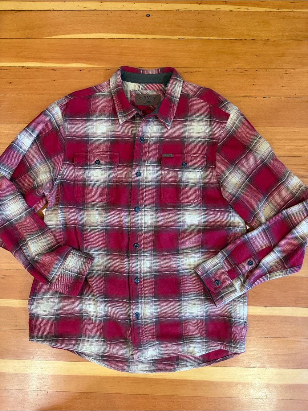 Orvis heavyweight plaid flannel shirt/jacket